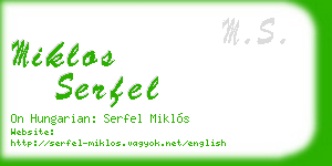 miklos serfel business card